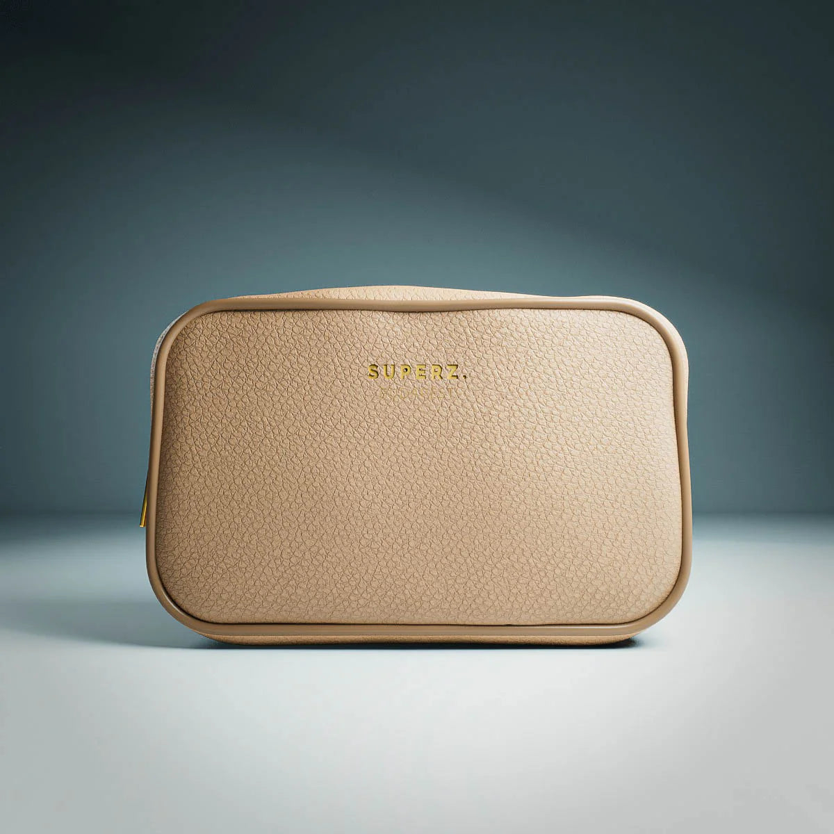 Premium vegane Lederkosmetiktasche - Beige