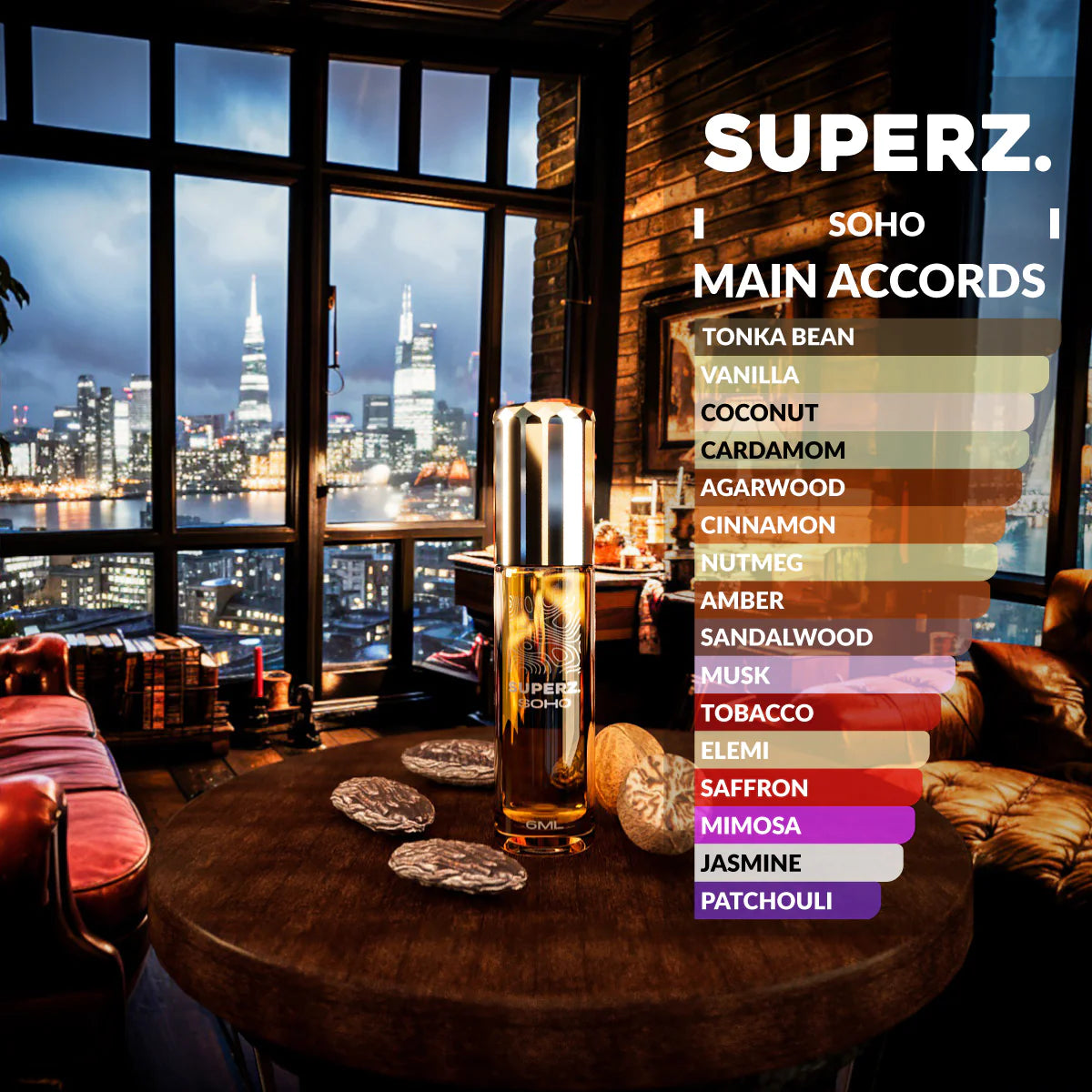 Soho - 6 ml exklusives 100% Parfümöl - Unisex - im neuen Design!