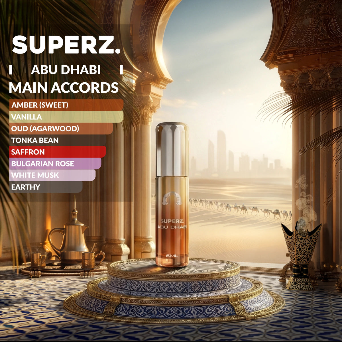 Abu Dhabi - 6 ml Exkluzívny 100% parfumový olej - Unisex - V novom balení!