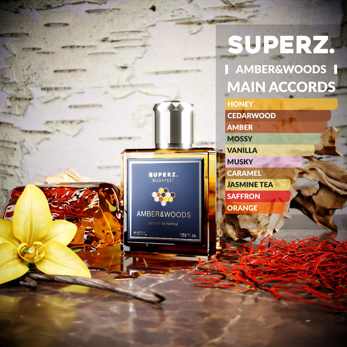 Amber&Woods - 50 ml Extrait De Parfum - Unisex