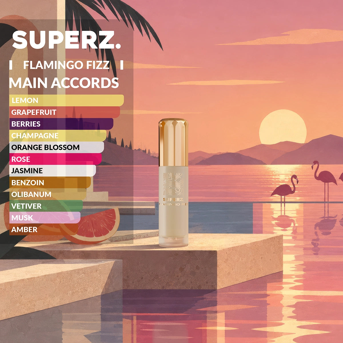 Flamingo Fizz - 6 ml Exclusive 100% Perfume oil - Unisex