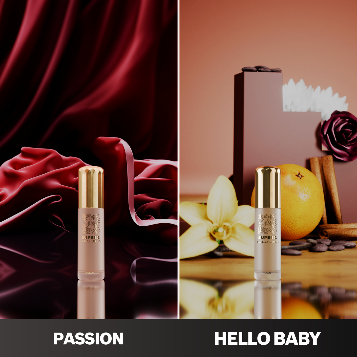 Passion & Hello Baby - 2x6 ml Exkluzívny 100% parfumový olej - Pre ženy