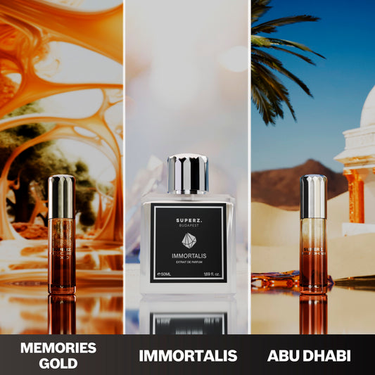 The Golden Chronicle - Immortalis 50ml & Abu Dhabi 6ml & Memories Gold 6ml - Unisex