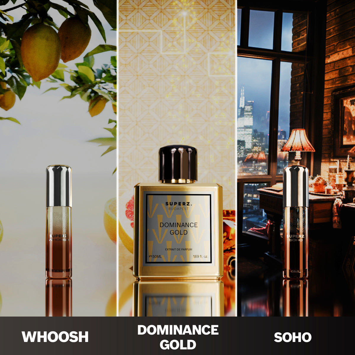 Power of freedom - Dominance Gold 50ml & Soho 6ml & Whoosh 6ml - Man/Unisex