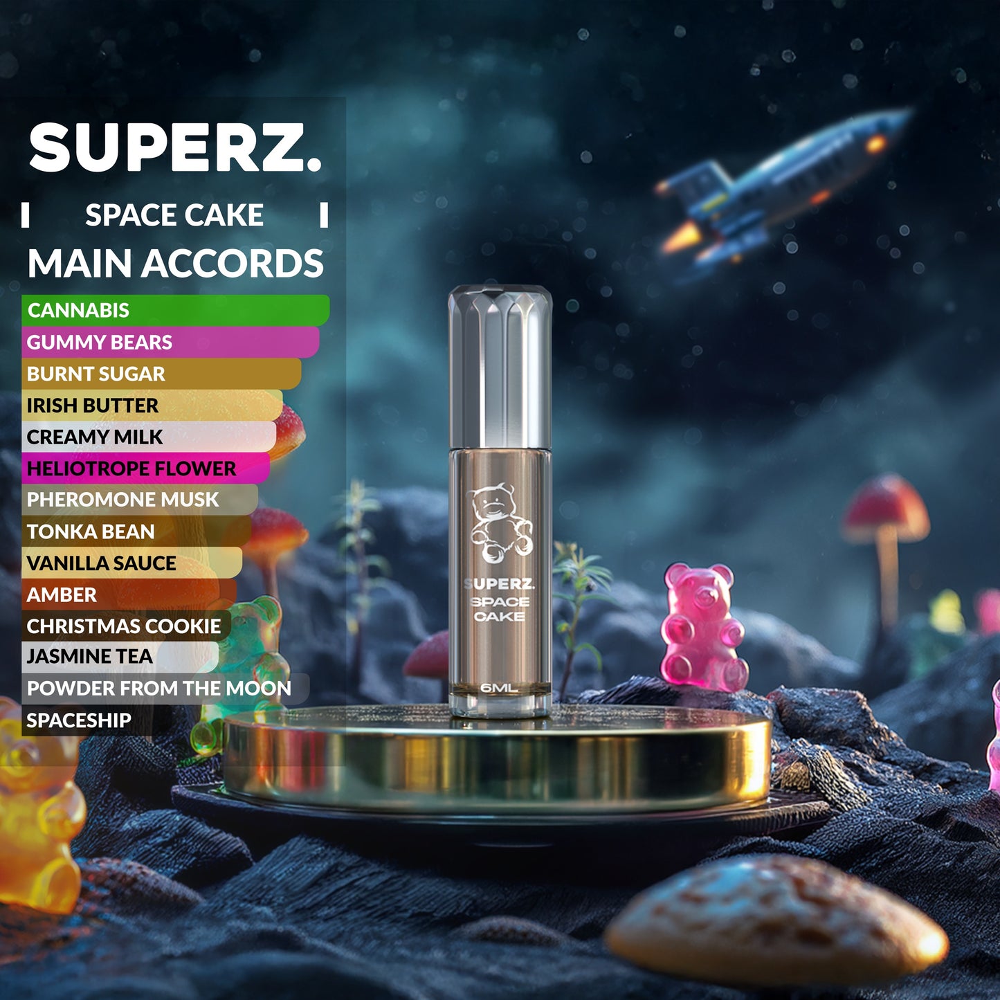 Space Cake  - 6 ml Exclusive 100% Perfume oil - Unisex - Celestial Collection 03