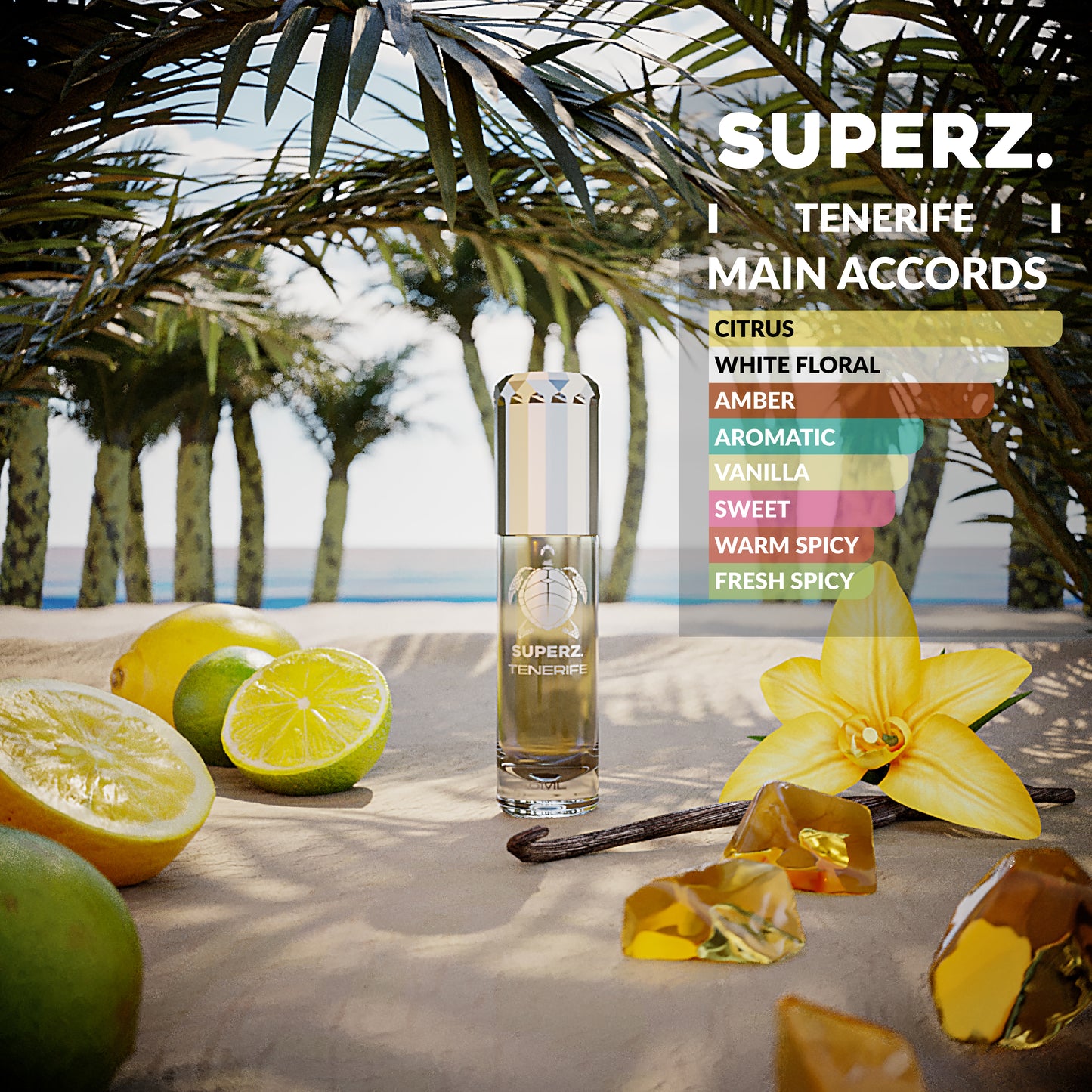 Tenerife - 6 ml Exclusive 100% Perfume oil - Unisex - with new box design