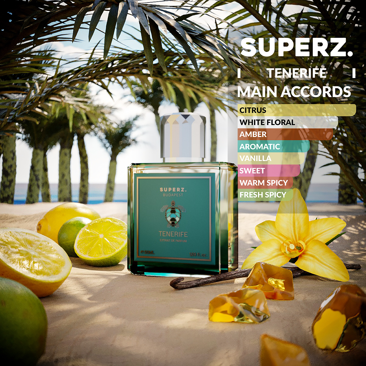 Tenerife - 50 ml Extrait De Parfum - Unisex - with new box design