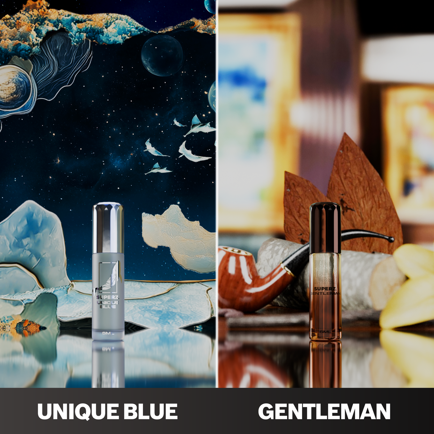 Unique Blue & Gentleman - 2x6 ml Exkluzívny 100% parfumový olej - Pre mužov/Unisex