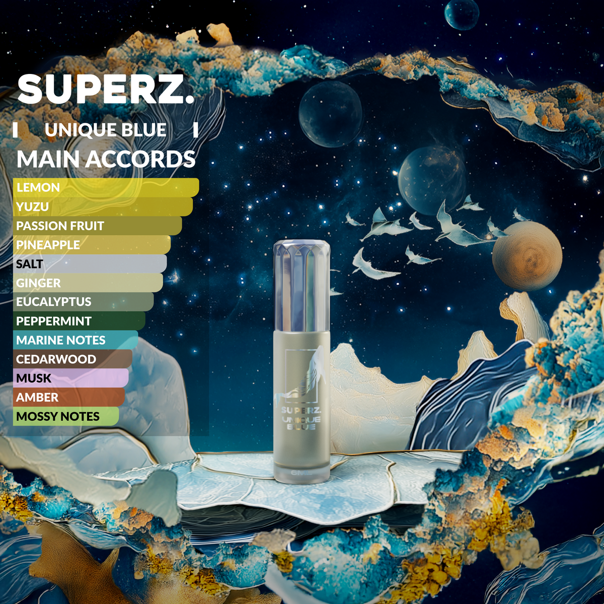 Unique Blue - 6 ml Exkluzívny 100% parfumový olej - Unisex - Celestial Collection 01